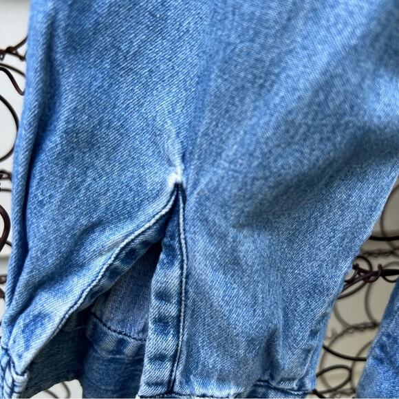 Vintage 90s fall harvest Halloween long sleeve denim chambray button up shirt - Picture 8 of 8